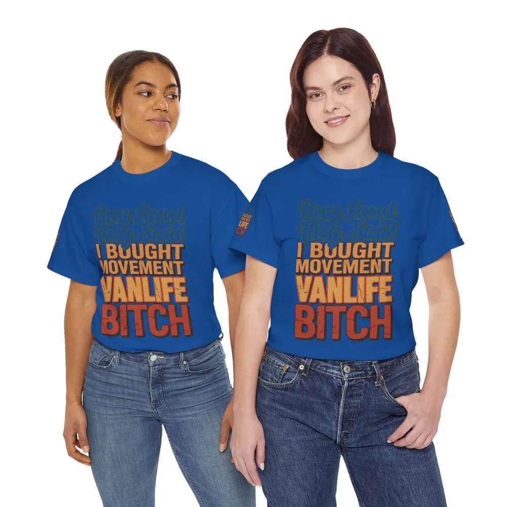 Unisex Heavy Cotton Tee — "Buy Land They Said" Design F**K-Line