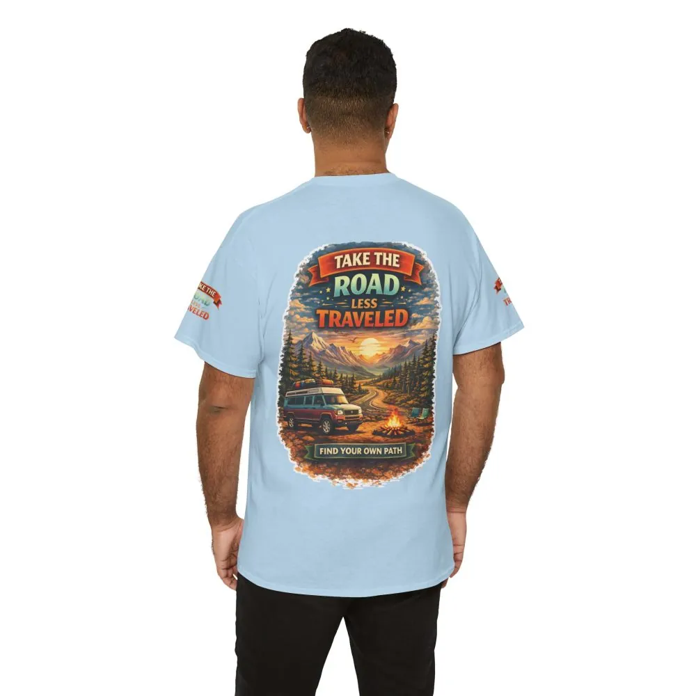 11249913551168651223_2048.jpeg Unisex Heavy Cotton Tee — "Take The Road Less Traveled" Design Scenic-Line