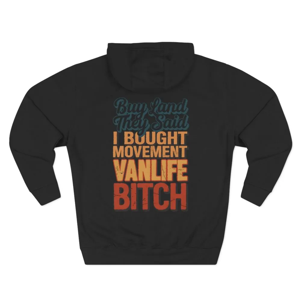 11250322009227299265_2048.jpeg Three-Panel Fleece Hoodie - "Buy Land They Said" Design F**K-Line