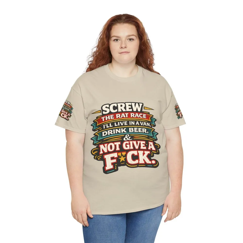 11261264971549965279_2048.jpeg Unisex Heavy Cotton Tee — "Screw The Rat Race" Design F**K-Line