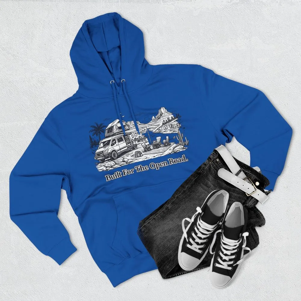 11280463653835502937_2048.jpeg Three-Panel Fleece Hoodie - "Built For The Open Road" Design Minimal-Line