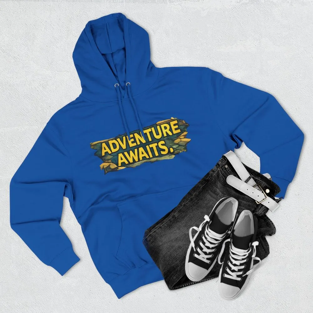 11297188063724508089_2048.jpeg Three-Panel Fleece Hoodie - "Adventure Awaits" Design Cubic-Line