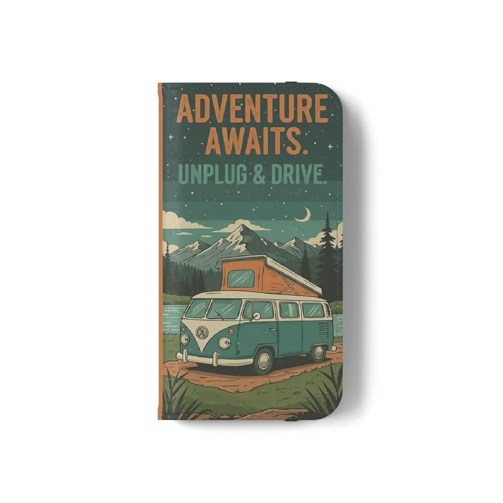 11304674537592231421_2048.jpeg Flip Phone Case — "Adventure Awaits Unplug & Drive" Wallet Case