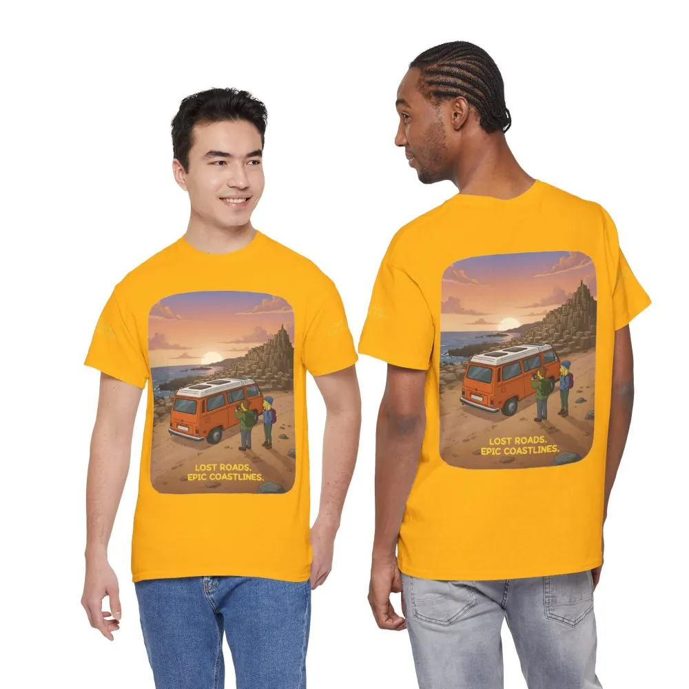 11334407231781704408_2048.jpeg Unisex Heavy Cotton Tee — "Lost Roads Epic Coastlines" Design Sitcom-Line