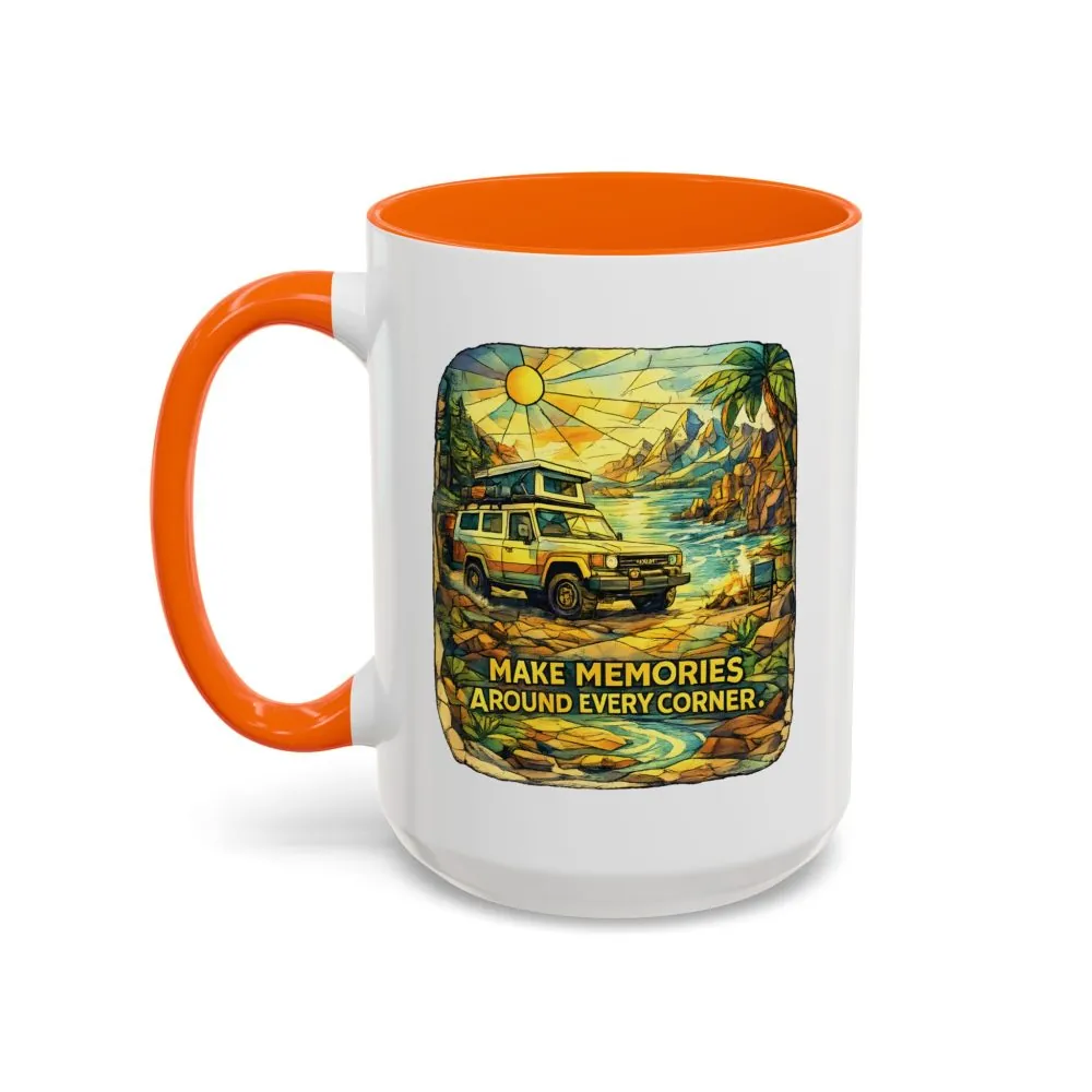 11345851744722589925_2048.jpeg Accent Coffee Mug (11, 15oz) — "Make Memories Around Every Corner" Design Cubic-Line