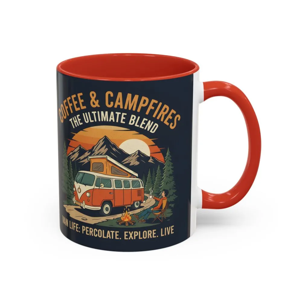 Accent Coffee Mug (11, 15oz) — "Coffee and campfires"