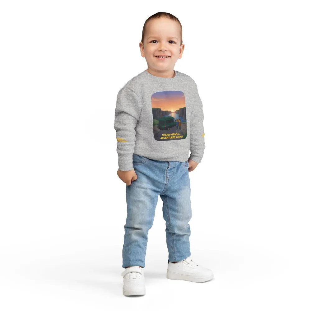 11357600194892363077_2048.jpeg Toddler Sweatshirt - "Ocean Views-Adventures Awaits" (Design Sitcom-Line)