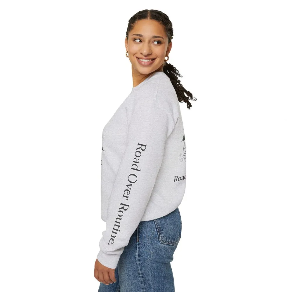 11371720397484828350_2048.jpeg Unisex Heavy Blend™ Crewneck Sweatshirt — "Road Over Routine" Design Minimal-Line