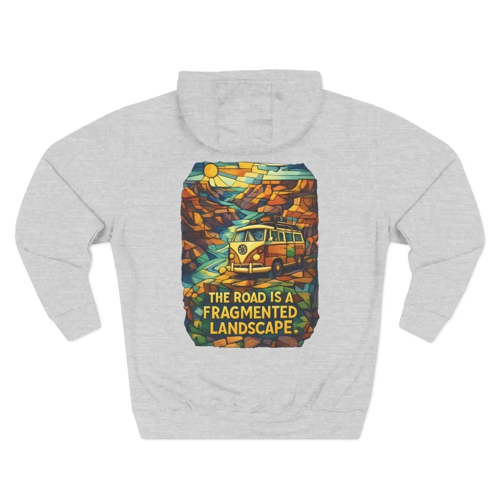 11372286204712534581_2048.jpeg Three-Panel Fleece Hoodie - "The Road Is A Fragmented Landscape" Design Cubic-Line