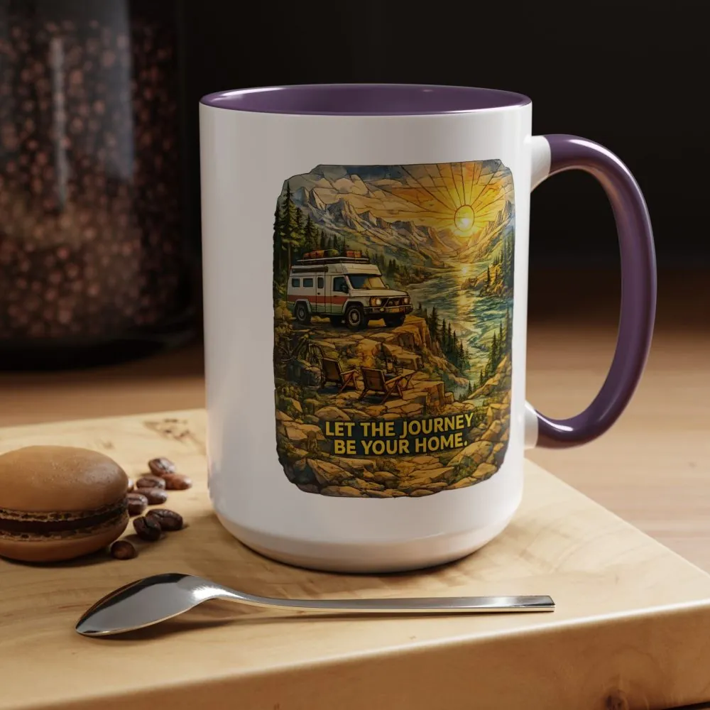 11376088179412626946_2048.jpeg Accent Coffee Mug (11, 15oz) — "Let The Journey Be Your Home" Design Cubic-Line