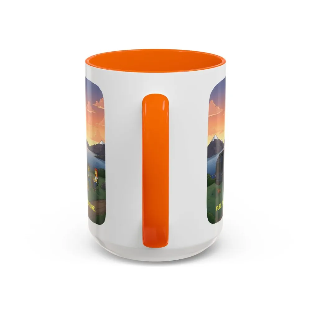 Accent Coffee Mug (11, 15oz) — "Fuel Your Adventure" Design Sitcom-Line