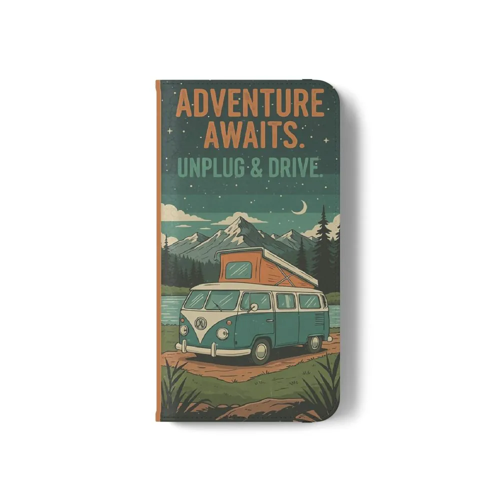 1138784886980886817_2048.jpeg Flip Phone Case — "Adventure Awaits Unplug & Drive" Wallet Case