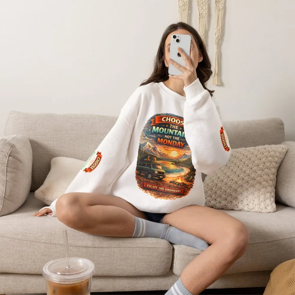 11415003128159762047_2048.jpeg Unisex Heavy Blend™ Crewneck Sweatshirt — "Choose The Mountens" Design Scenic-Line