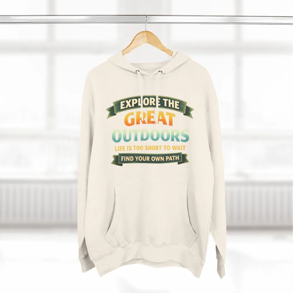 11428870077986873399_2048.jpeg Three-Panel Fleece Hoodie - "Explore The Great Outdoors" Design Scenic-Line