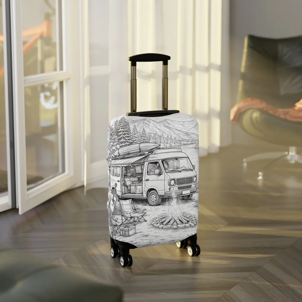 11429365309657352194_2048.jpeg Luggage Cover — Adventure Camper Sketch Travel Suitcase