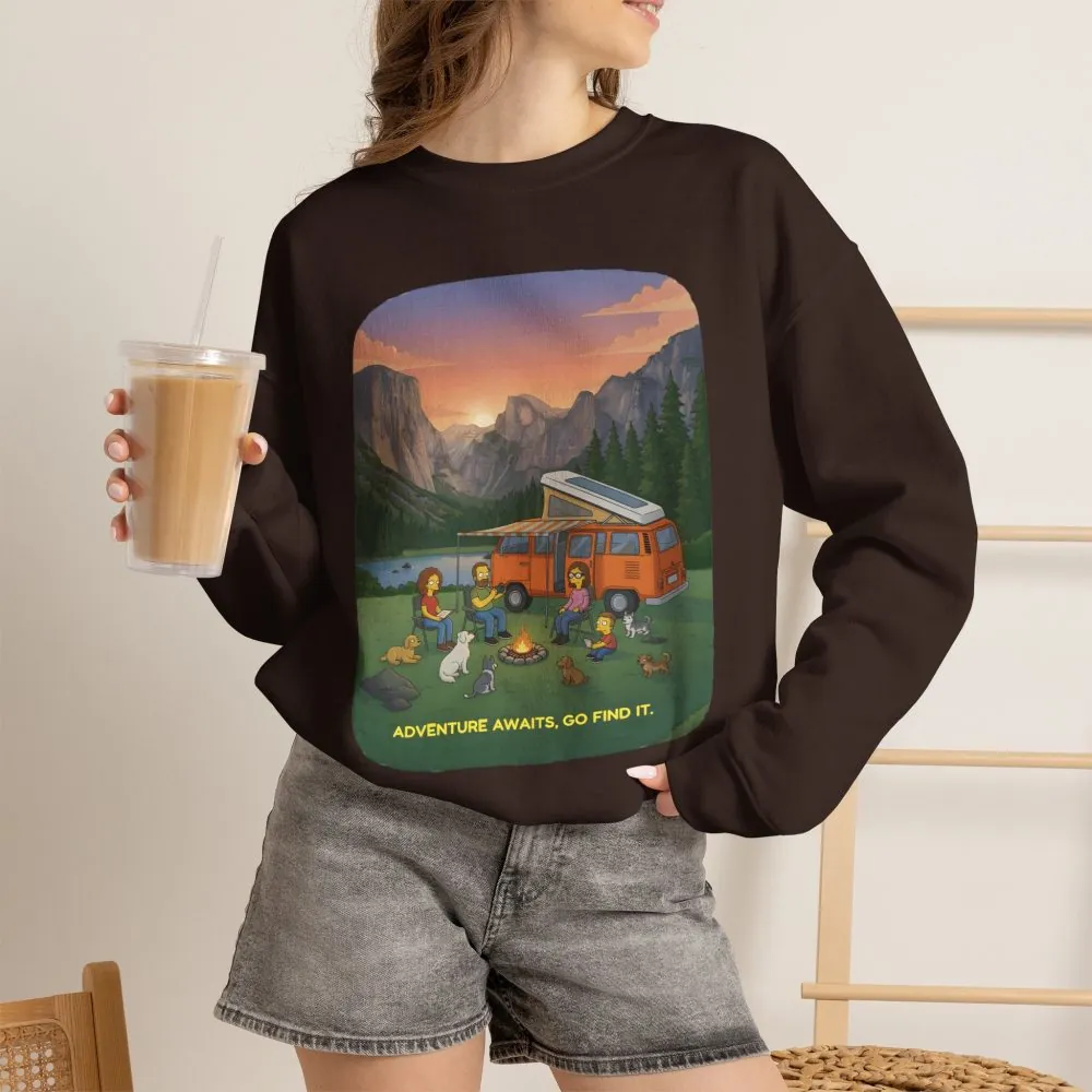 11434847946348327461_2048.jpeg Unisex Heavy Blend™ Crewneck Sweatshirt — "Adventure Awaits-Go Find It"" Design Sitcom-Line