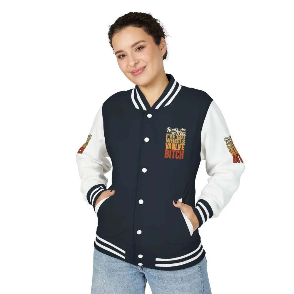 11444550757659413707_2048.jpeg Unisex Heavyweight Letterman Jacket — "Roots Are For Trees" Design F**K-Line