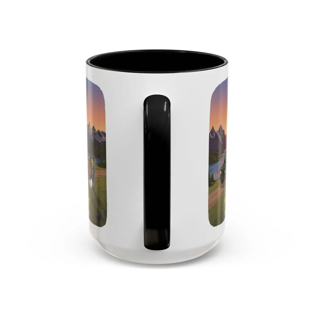 Accent Coffee Mug (11, 15oz) — "Adventure Awaits-Go Find It" Design Sitcom-Line