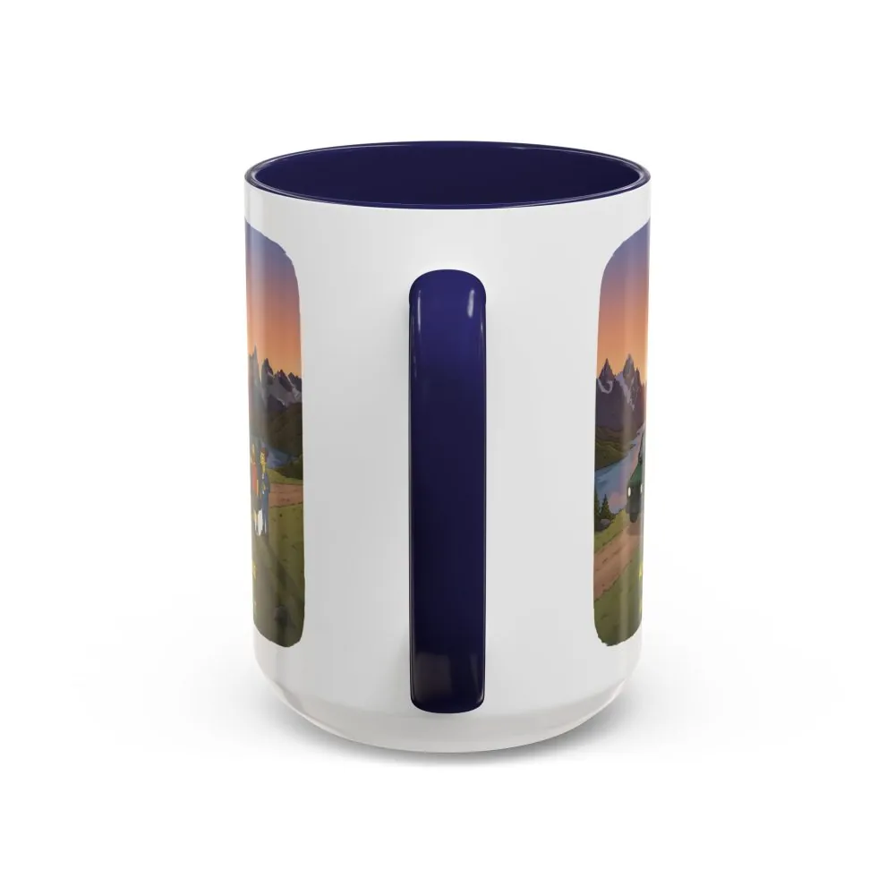 Accent Coffee Mug (11, 15oz) — "Adventure Awaits-Go Find It" Design Sitcom-Line