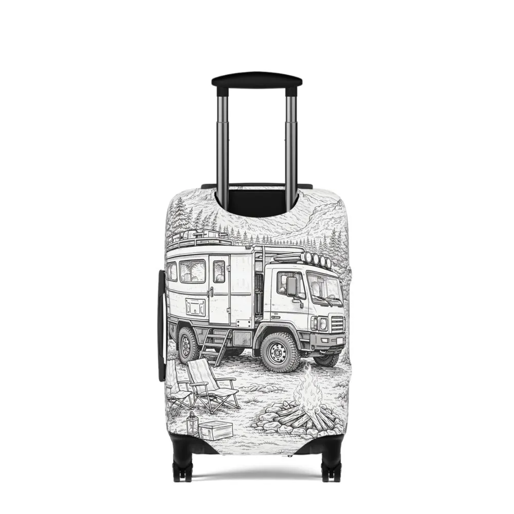 11456114950615605318_2048.jpeg Luggage Cover — Adventure Camper Sketch Travel Suitcase