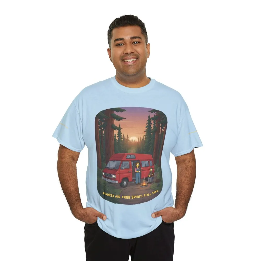 11464811412223010844_2048.jpeg Unisex Heavy Cotton Tee — "Forest Air Free Spirit Full Tank" Design Sitcom-Line