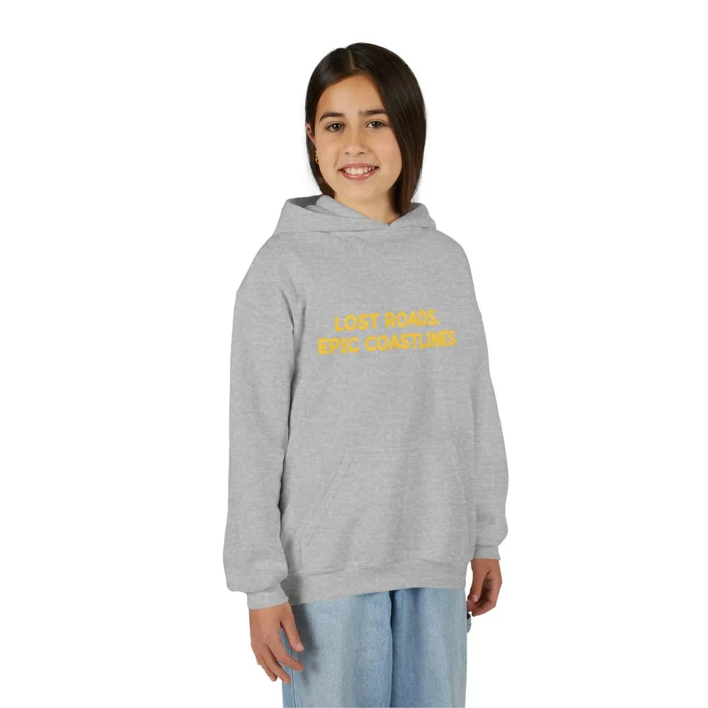 11467594445475686277_2048.jpeg Youth Hoodie(Gildan) – "Lost Roads Epic Coastlines" (Design Sitcom-Line)