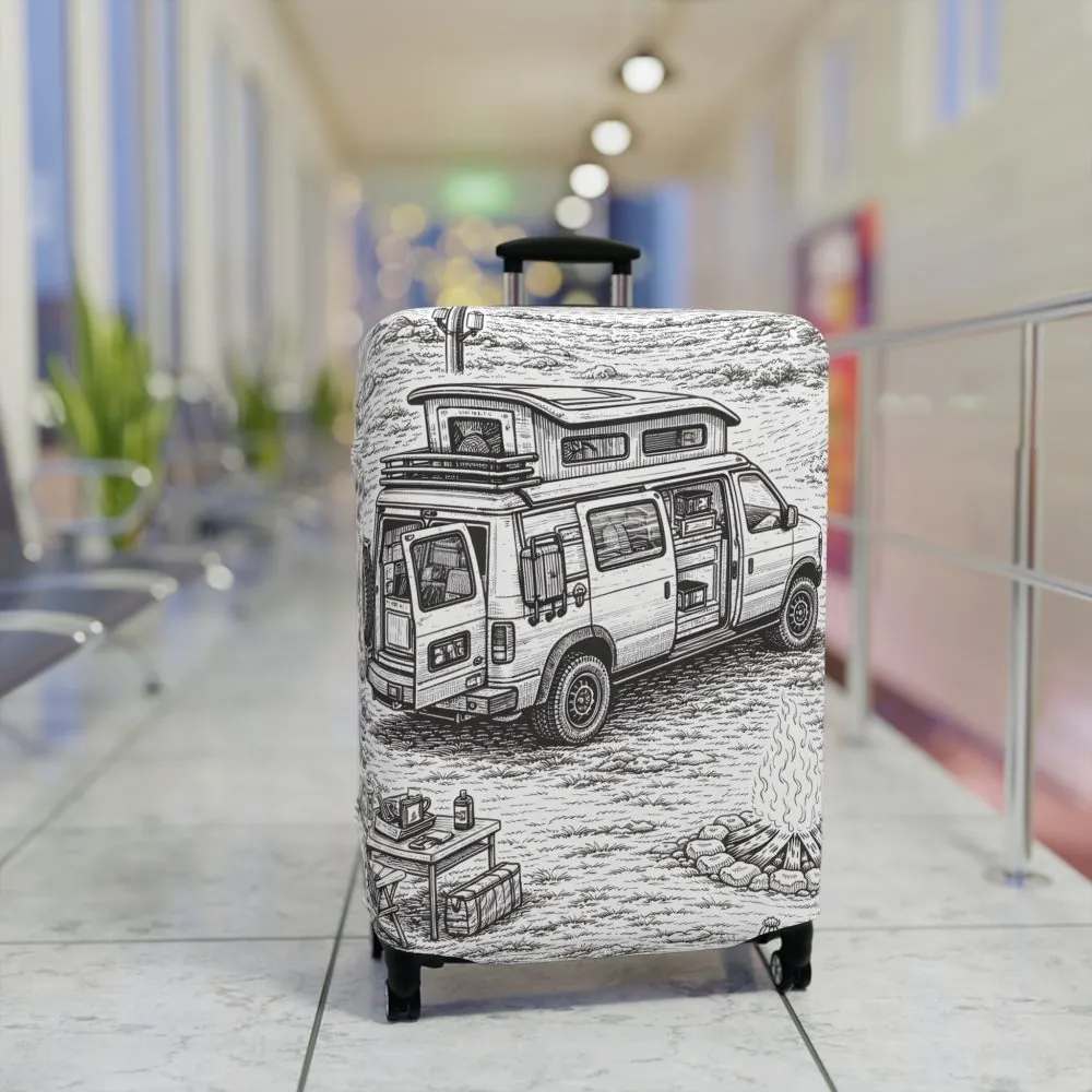 11470074541886357567_2048.jpeg Luggage Cover — Adventure Camper Sketch Travel Suitcase