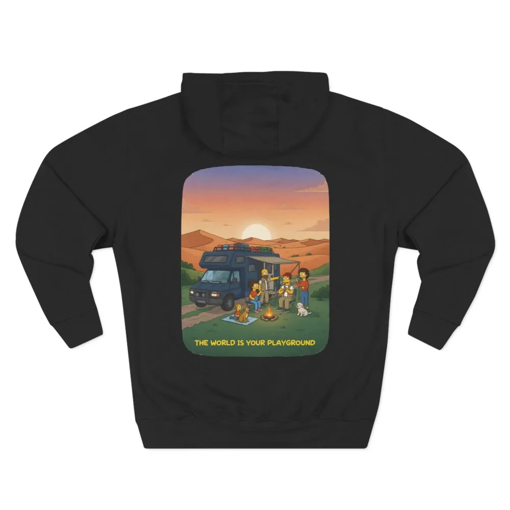 11482298043787303202_2048.jpeg Three-Panel Fleece Hoodie - "The World Is Your playground" Design Sitcom-Line