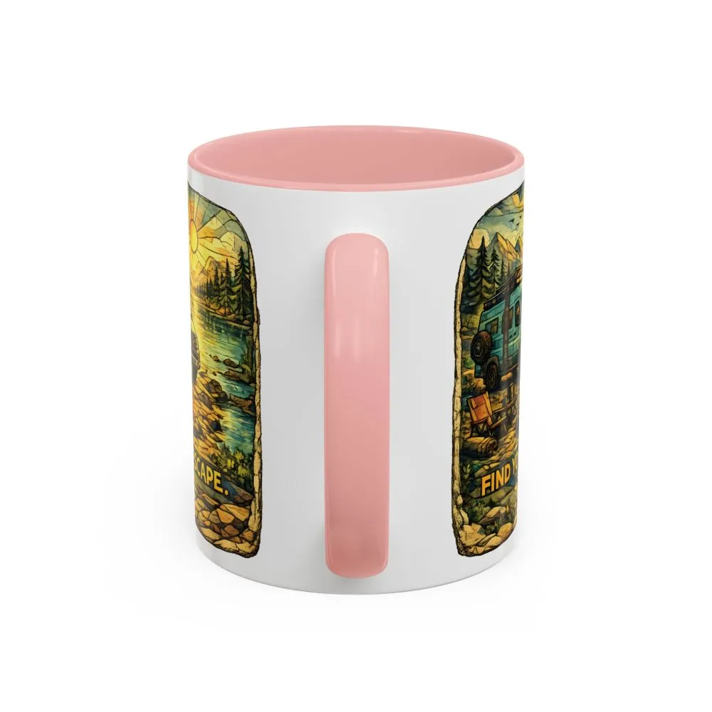11489894481271388158_2048.jpeg Accent Coffee Mug (11, 15oz) — "Find Your Escape" Design Cubic-Line