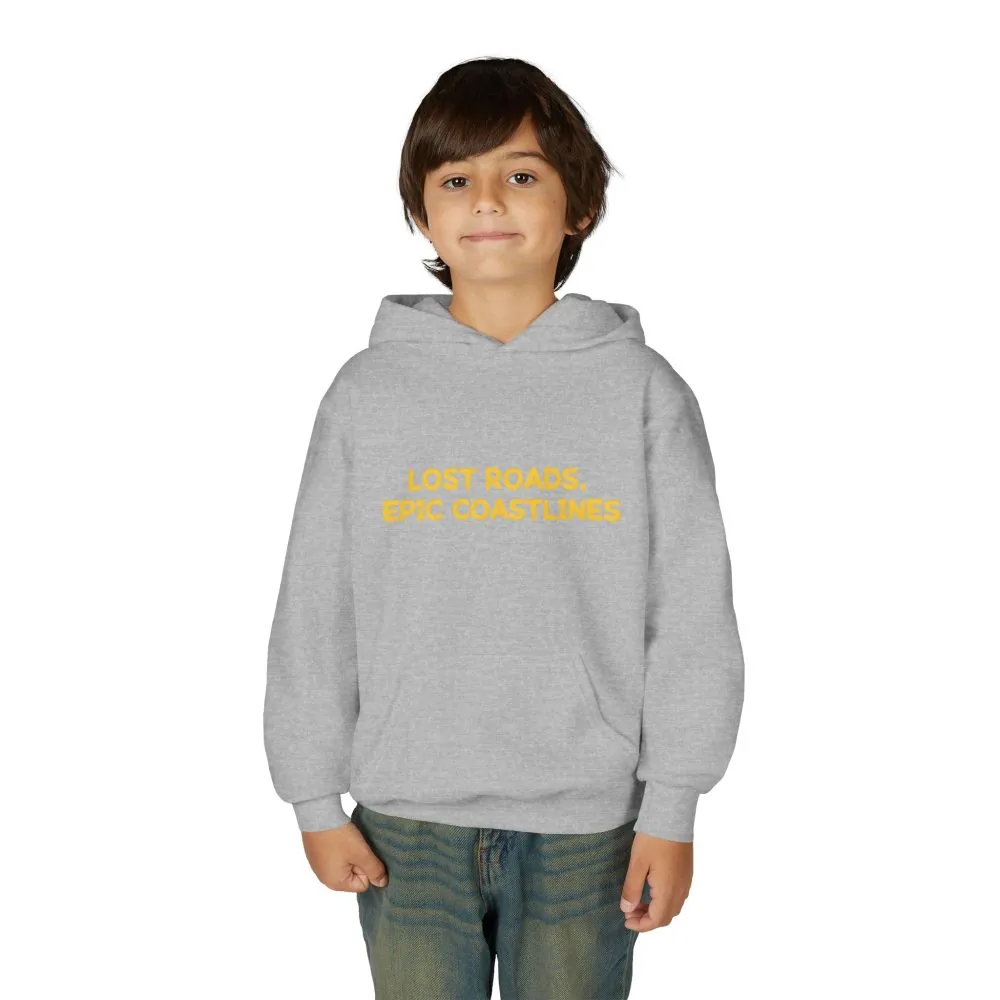11514724723933679109_2048.jpeg Youth Hoodie(Gildan) – "Lost Roads Epic Coastlines" (Design Sitcom-Line)