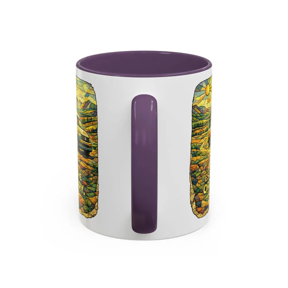 Accent Coffee Mug (11, 15oz) — "Escape The Ordinary" Design Cubic-Line