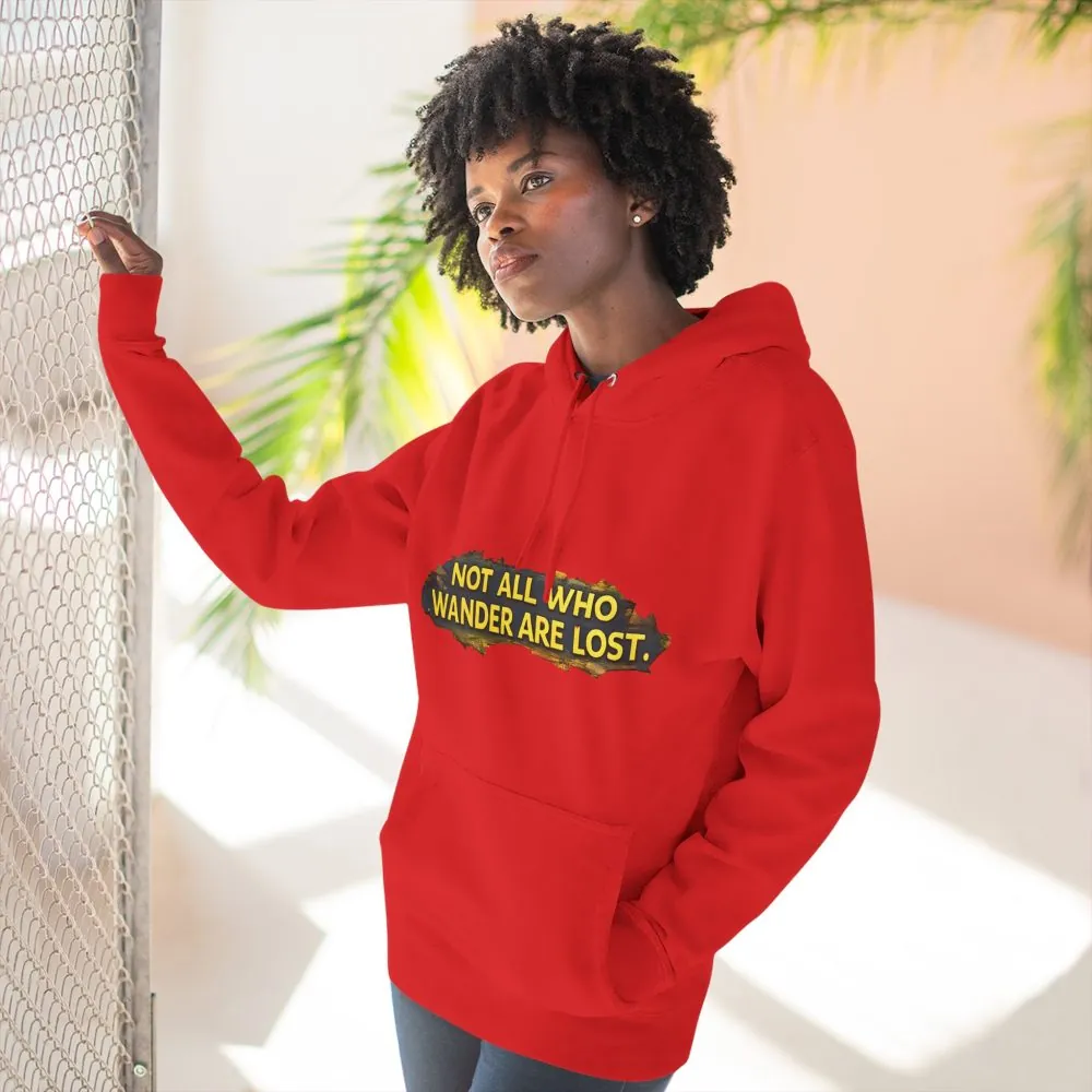 11524853842299285758_2048.jpeg Three-Panel Fleece Hoodie - "Not All Who Wander Are Lost" Design Cubic-Line