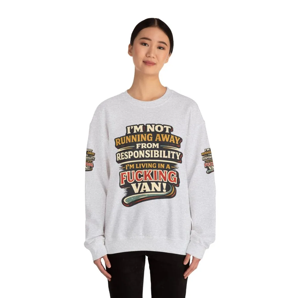 1155975357681096354_2048.jpeg Unisex Heavy Blend™ Crewneck Sweatshirt — "I`m Not running Away" Design F**K-Line