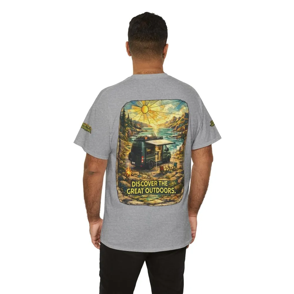 11560973058817948534_2048.jpeg Unisex Heavy Cotton Tee — "Discover The Great Outdoors" Design Cubic-Line