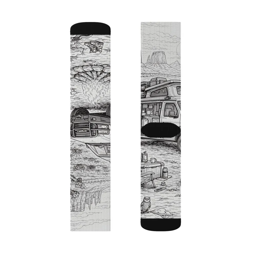 11576626452256540721_2048.jpeg Sublimation Socks — Retro Camper Roadtrip Crew Socks