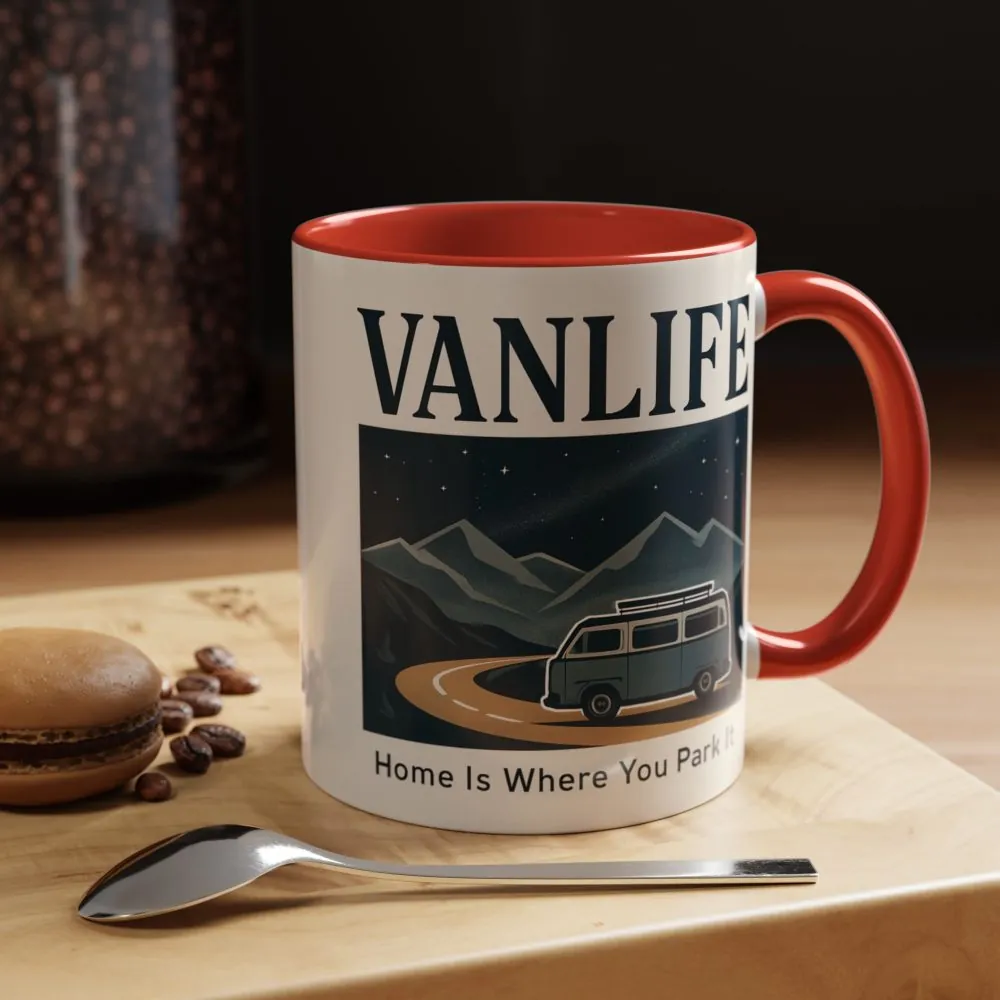 11584434047433204398_2048.jpeg Coffee Mug — "Vanlife - Home Is Where You Park It" Accent Campervan Travel Mug