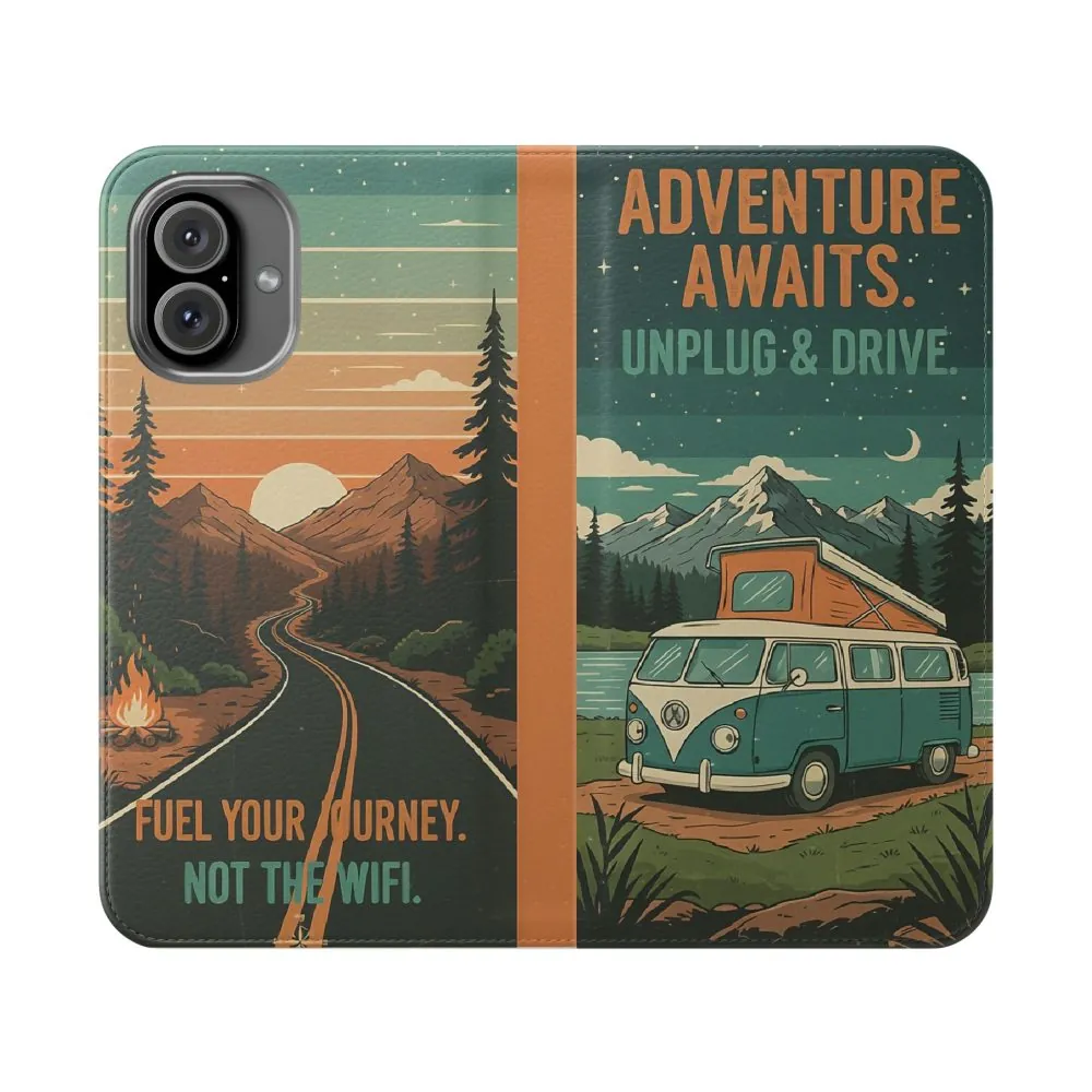 11585463588534149687_2048.jpeg Flip Phone Case — "Adventure Awaits Unplug & Drive" Wallet Case