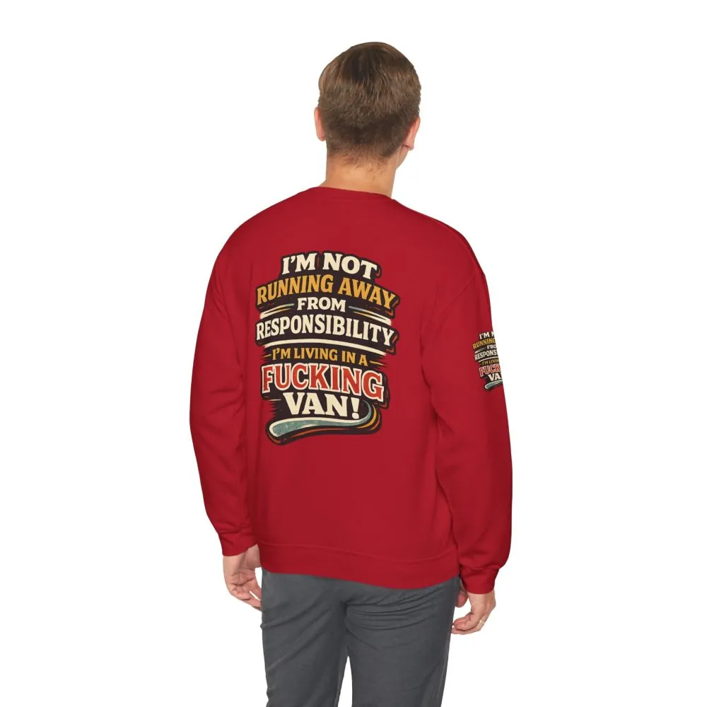 11607500008122623788_2048.jpeg Unisex Heavy Blend™ Crewneck Sweatshirt — "I`m Not running Away" Design F**K-Line