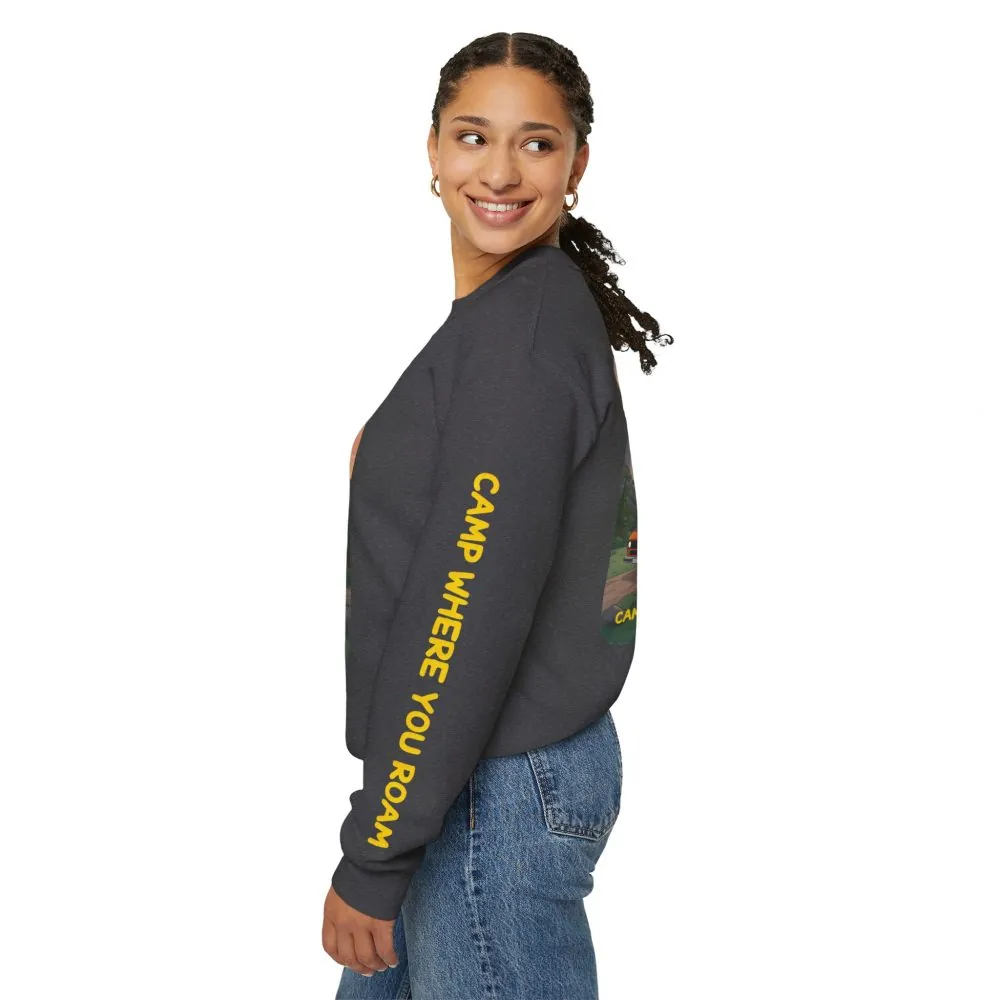 11610859065501874070_2048.jpeg Unisex Heavy Blend™ Crewneck Sweatshirt — "Camp Where You Roam" Design Sitcom-Line