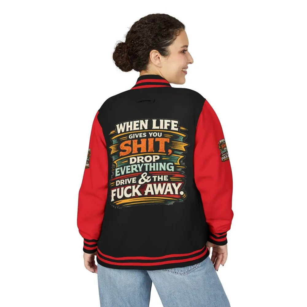 11619792475361019525_2048.jpeg Unisex Heavyweight Letterman Jacket — "When Live Gives You Shit" Design F**K-Line