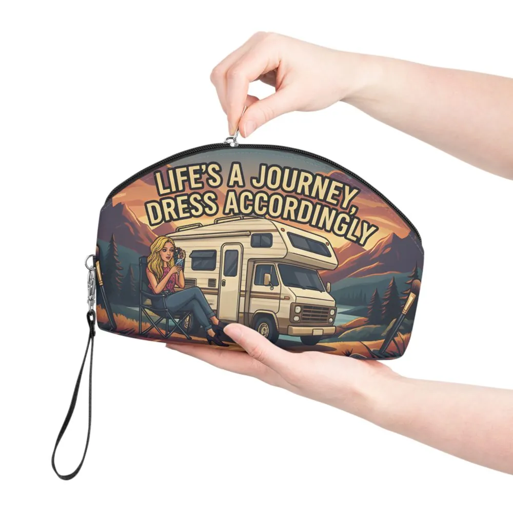 11621790778463294900_2048.jpeg Makeup Bag — "Lifes A Journey Dress Accordingly" campervan quoted