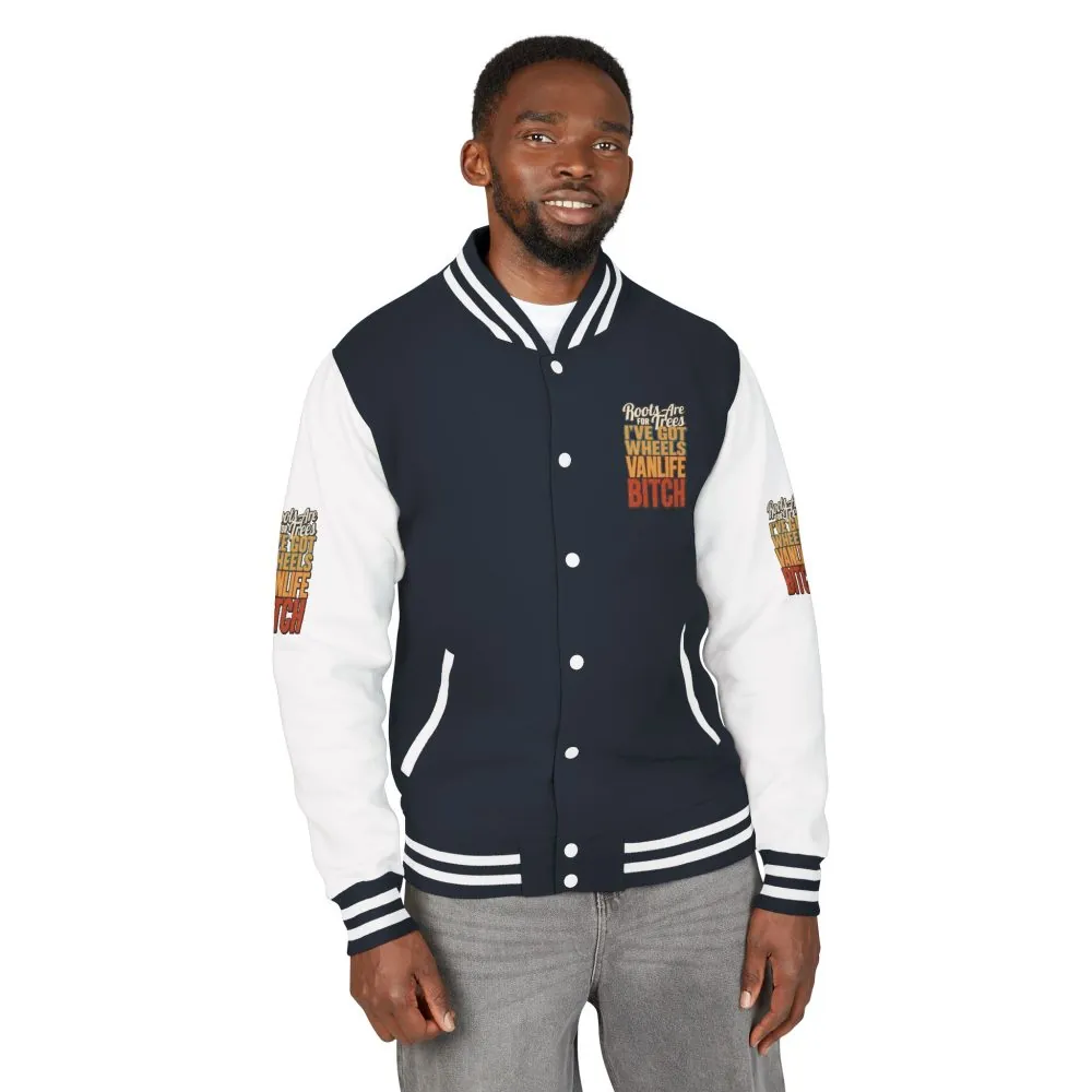 11651007096295879719_2048.jpeg Unisex Heavyweight Letterman Jacket — "Roots Are For Trees" Design F**K-Line