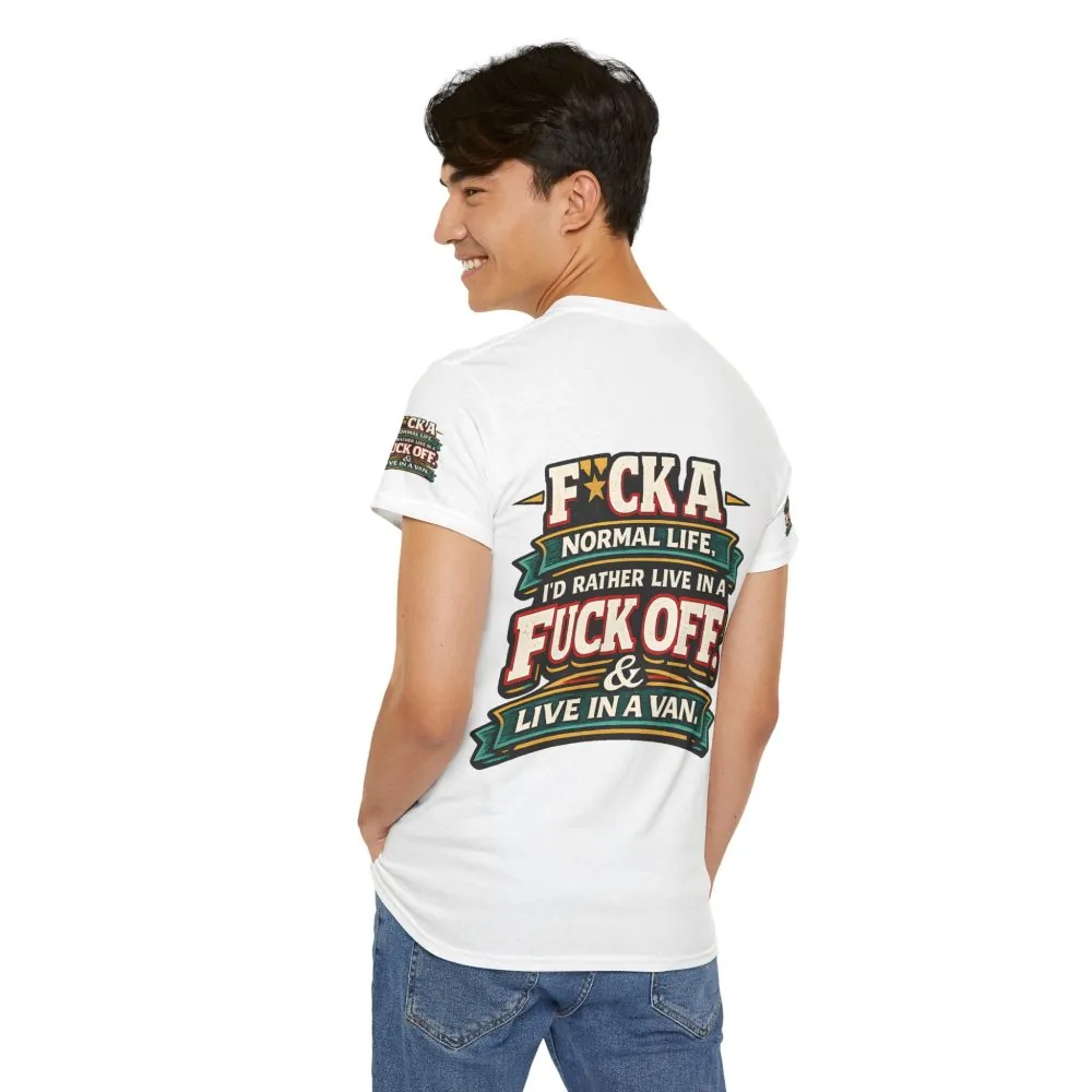 Unisex Heavy Cotton Tee — "Fuck A Normal Life" Design F**K-Line