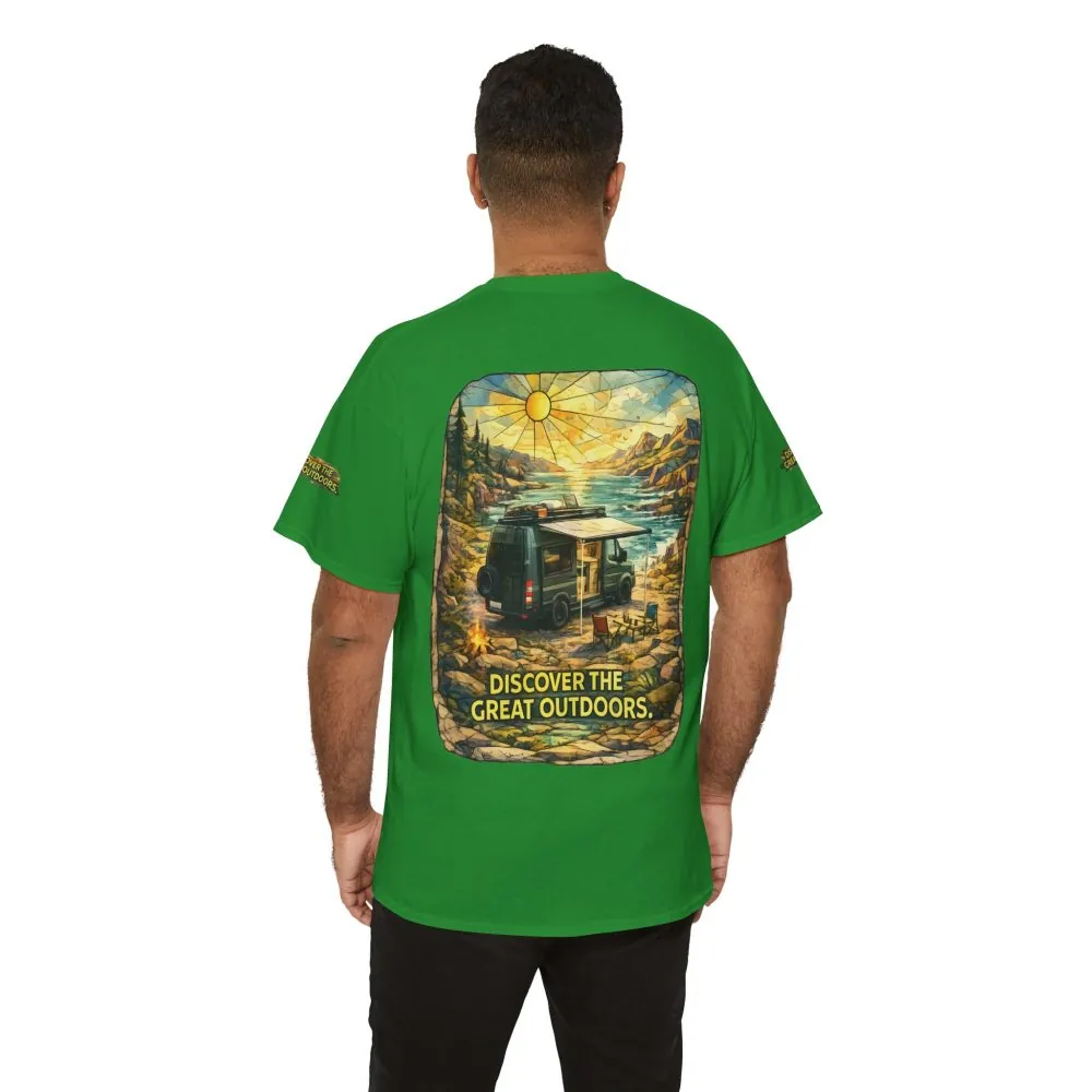 11654085930300478161_2048.jpeg Unisex Heavy Cotton Tee — "Discover The Great Outdoors" Design Cubic-Line