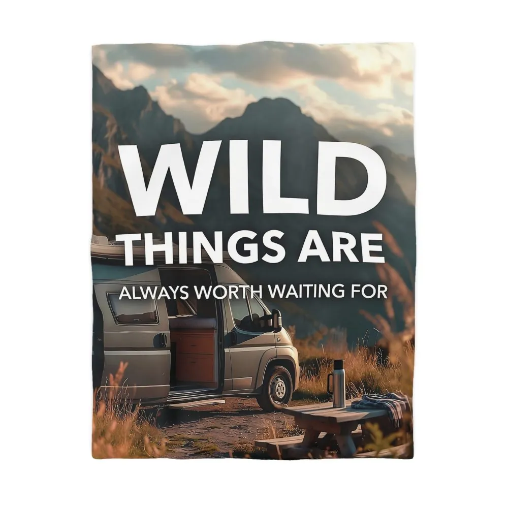 Duvet Cover — "Wild Things Are Always Worth Waiting For" Scenic Camper Bedroom Decor