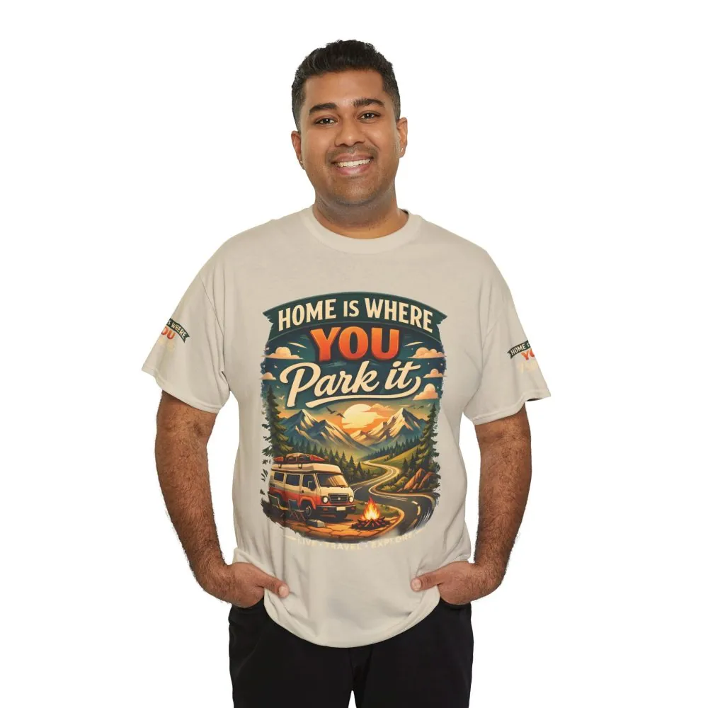 11661180436802769558_2048.jpeg Unisex Heavy Cotton Tee — "Hom Is Where You Park It" Design Scenic-Line