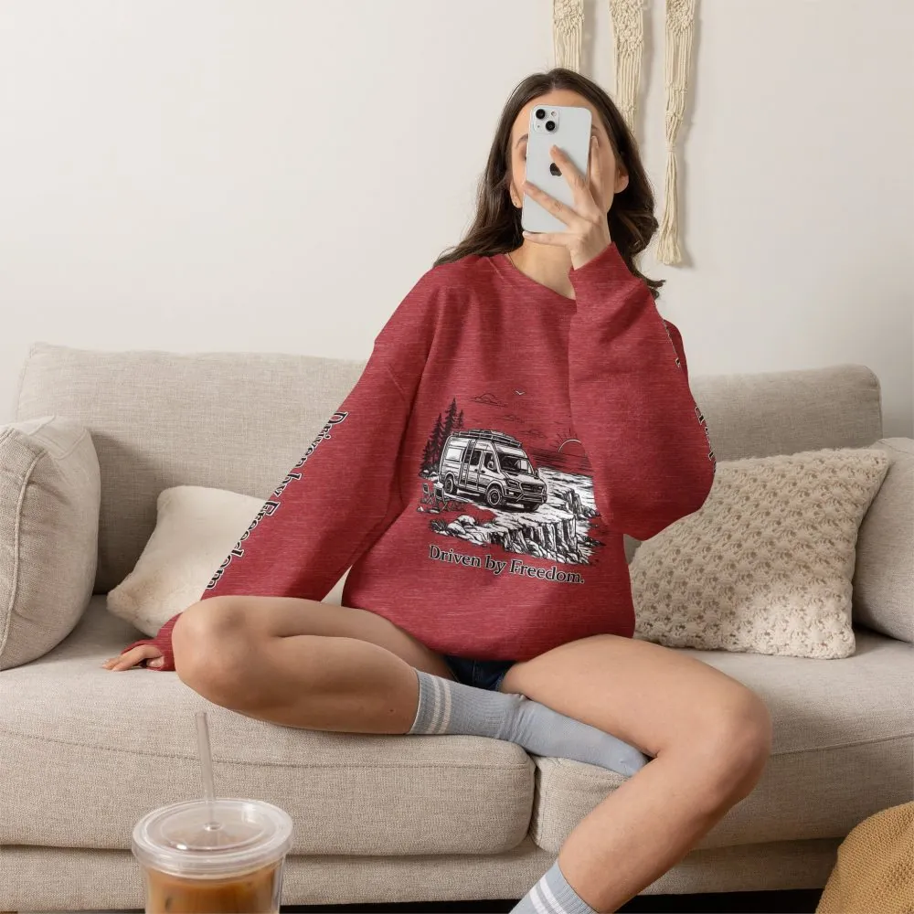11661565904276390558_2048.jpeg Unisex Heavy Blend™ Crewneck Sweatshirt — "Driven By Freedom" Design Minimal-Line