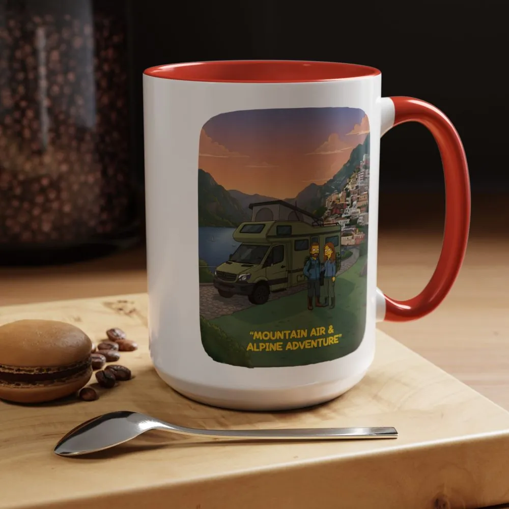 1169267819491102529_2048.jpeg Accent Coffee Mug (11, 15oz) — "Mountain Air And Alpine Adventure"" Design Sitcom-Line