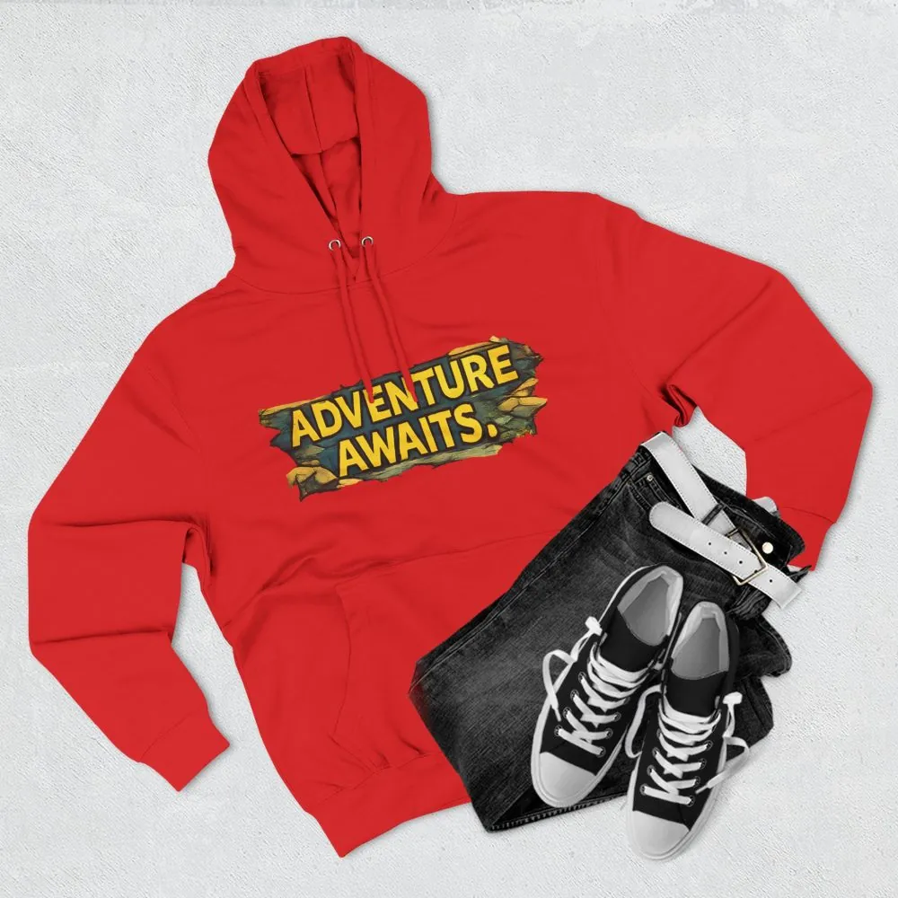 1170152072726831952_2048.jpeg Three-Panel Fleece Hoodie - "Adventure Awaits" Design Cubic-Line