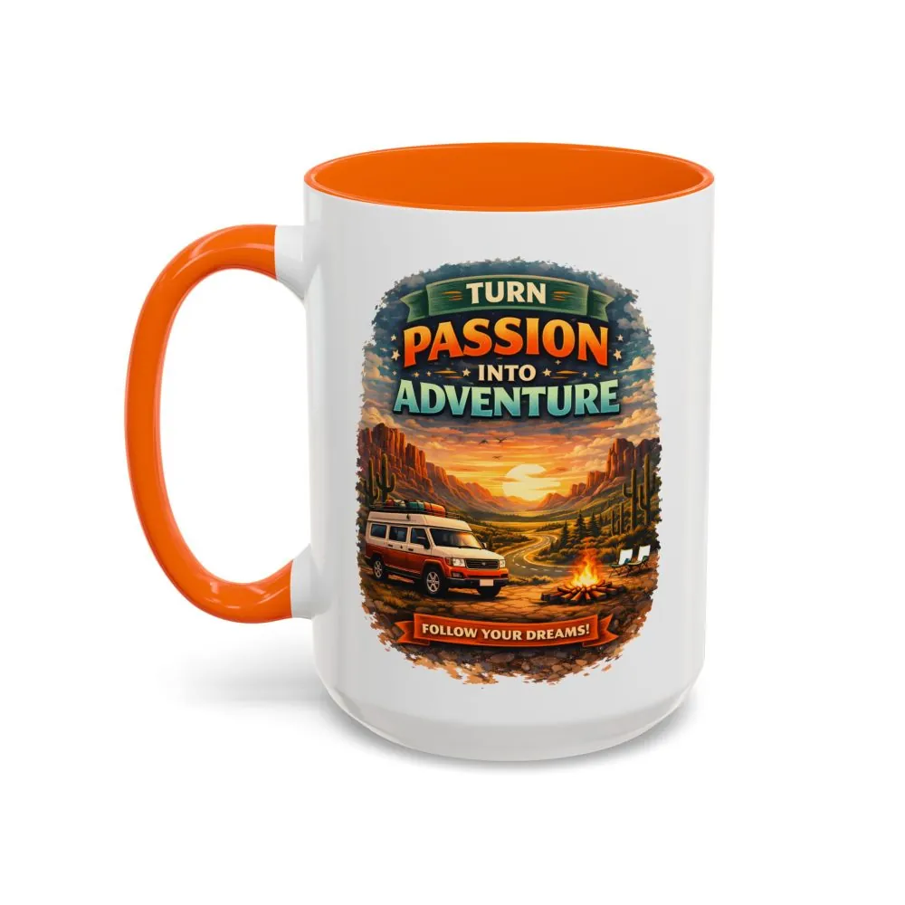 11715233680673491004_2048.jpeg Accent Coffee Mug (11, 15oz) — "Turn Passion Into Adventure" Design Scenic-Line